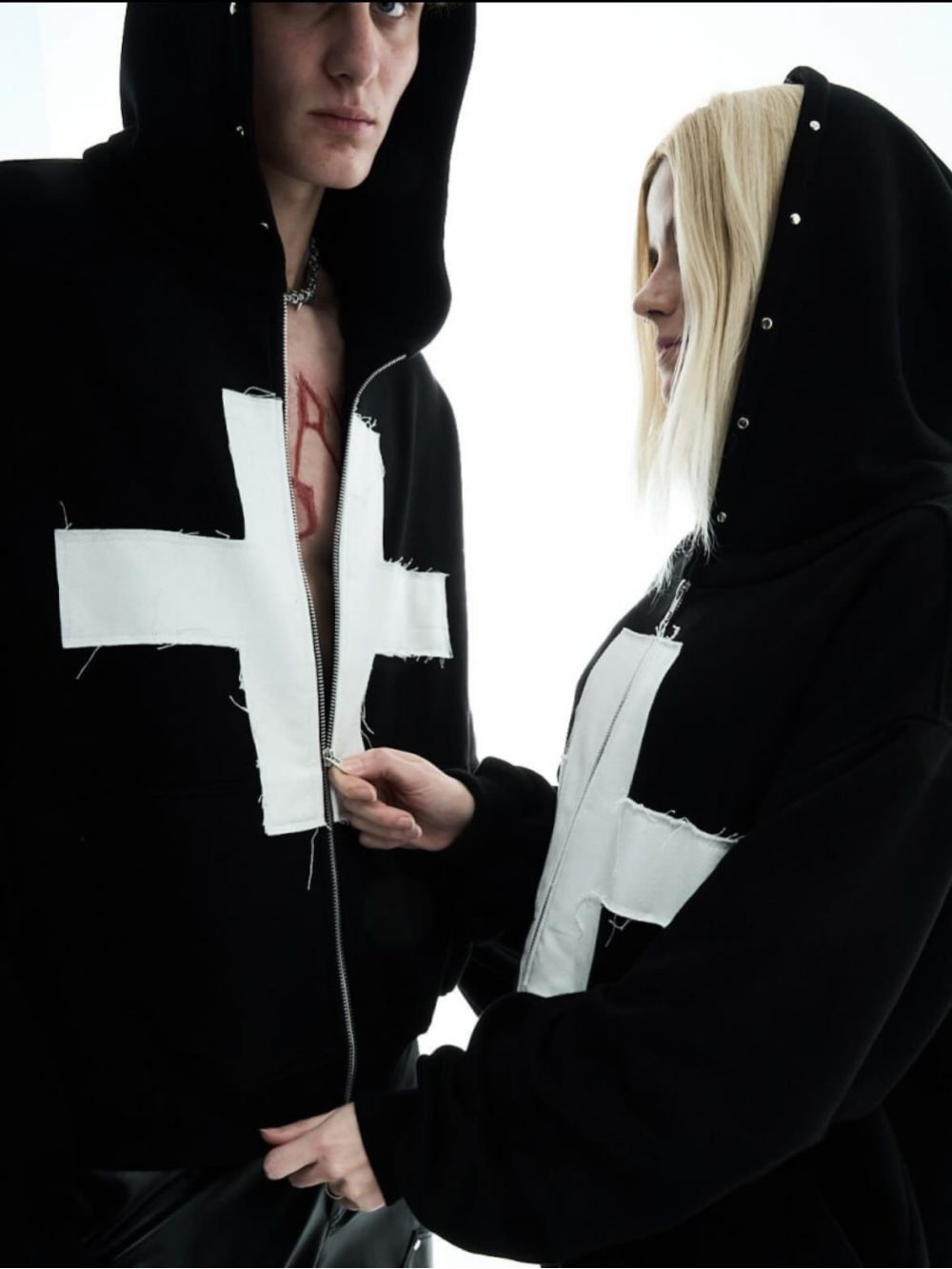 Street Fashion Zip Up Hoodie - 2026 New Y2K Dark Cross Hooded