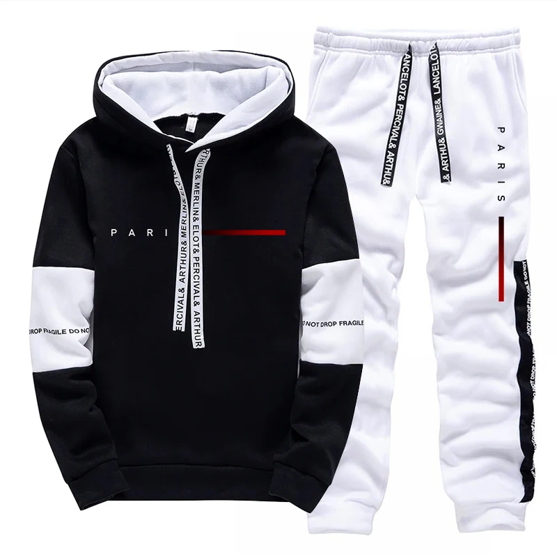 Street Fashion Hoodie - Paris Fashion Hoodie Streetwear Men's Set