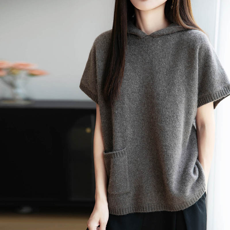Street Fashion Hoodie - 100% Merino Wool Hoodie Women's Knitted
