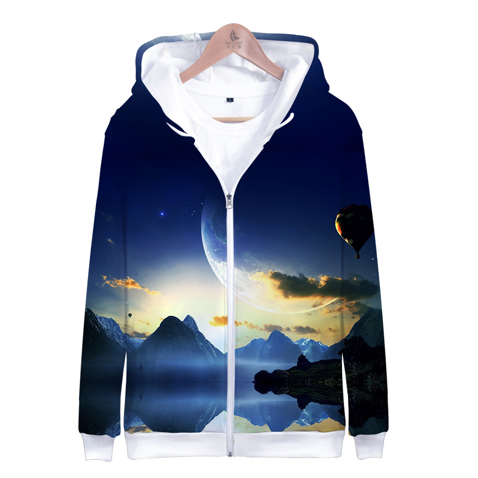 Coat Star Space Galaxy Hooded  - огляд і ціна Street Fashion Zip Up Hoodie