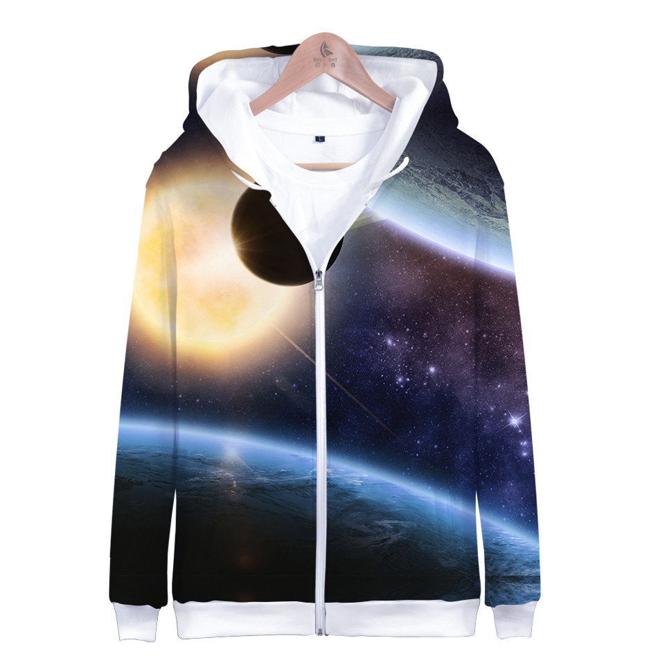 Coat Star Space Galaxy Hooded  - огляд і ціна Street Fashion Zip Up Hoodie