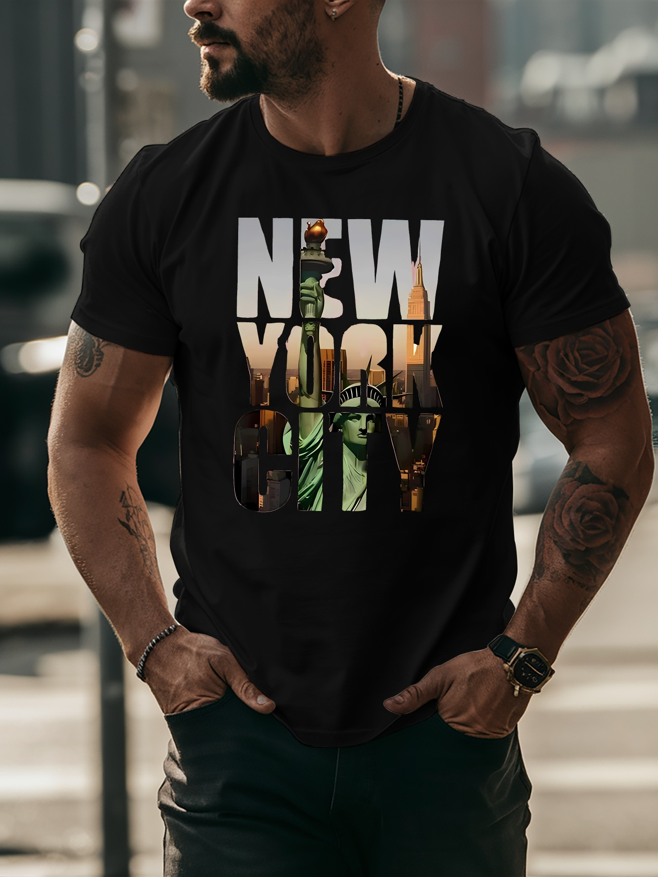 Men Yellow Tee New York City L - огляд і ціна Street Fashion Of New York