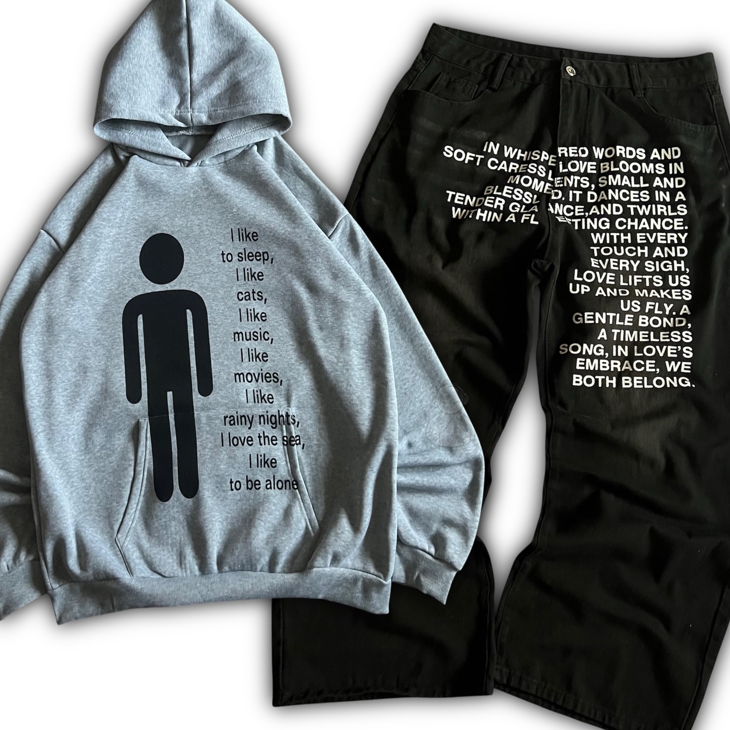 American Pattern Letter Jeans  - огляд і ціна Street Fashion Hoodie