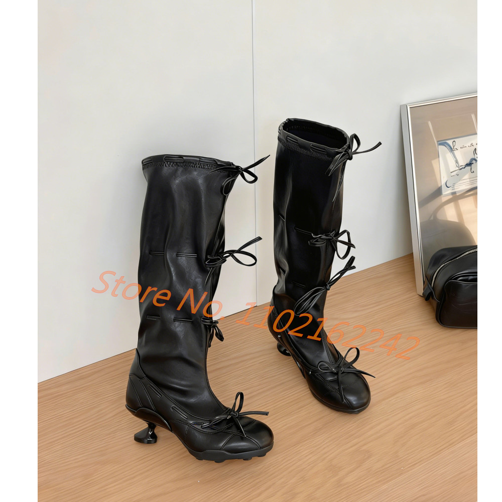 Bow-Tie Ballet Knee-High Boots - огляд і ціна Street Fashion Runway