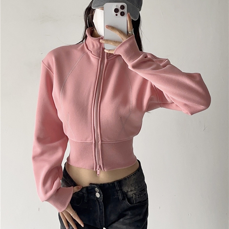 Women Crop Hoodie Sweatshirts  - огляд і ціна Street Fashion Zip Up Hoodie