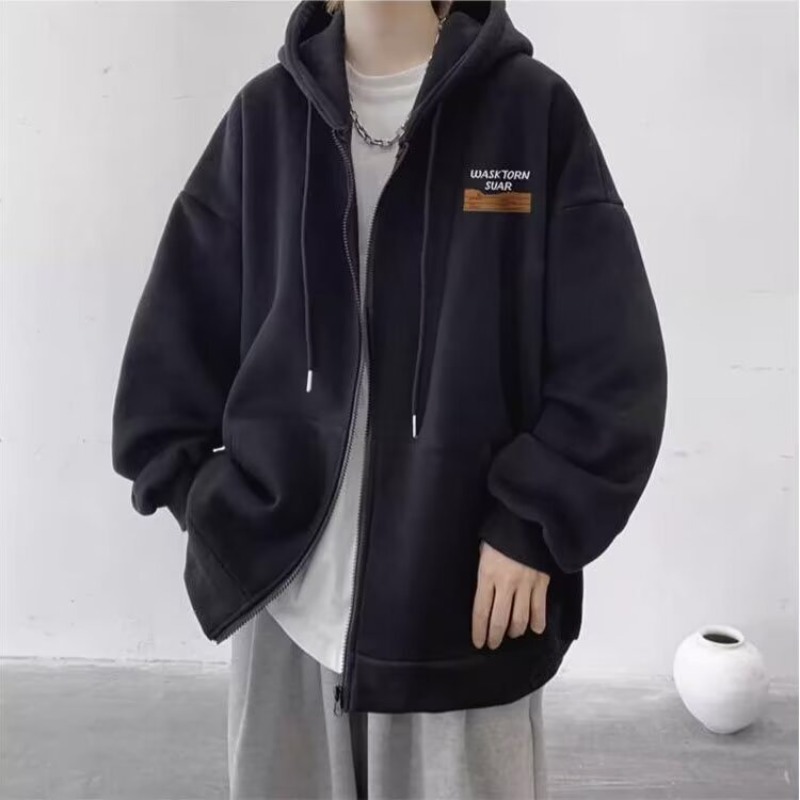 High Street Hoodie Men Solid C - огляд і ціна Street Fashion Zip Up Hoodie