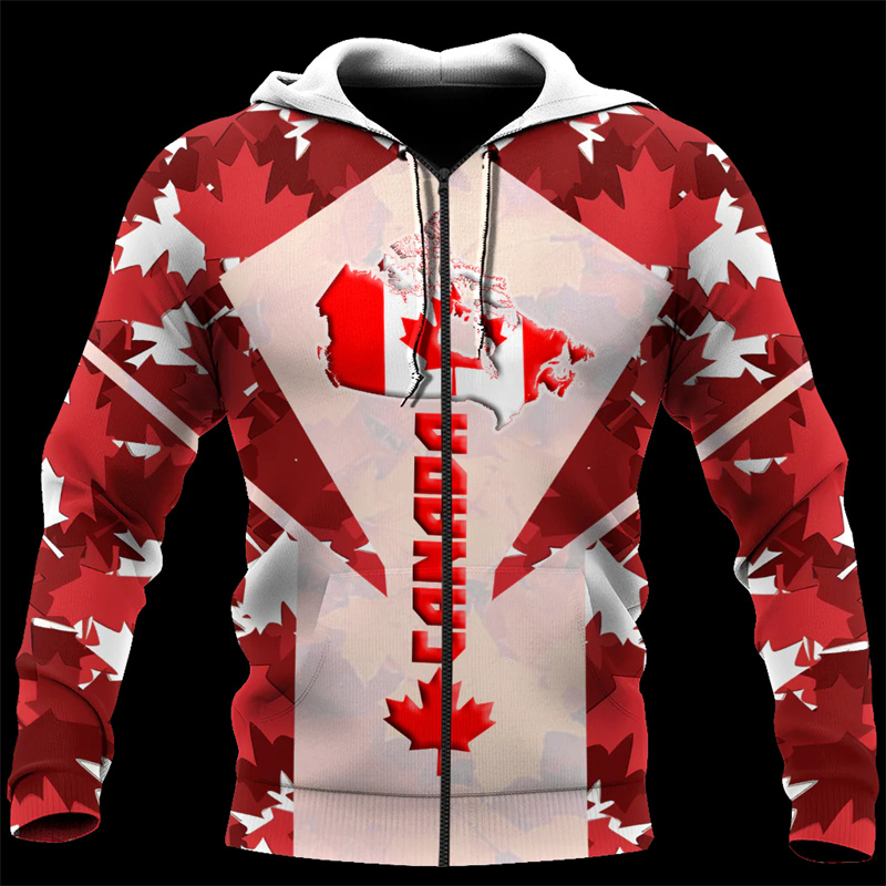 Canada 3d All Over Printed Map - огляд і ціна Street Fashion Zip Up Hoodie
