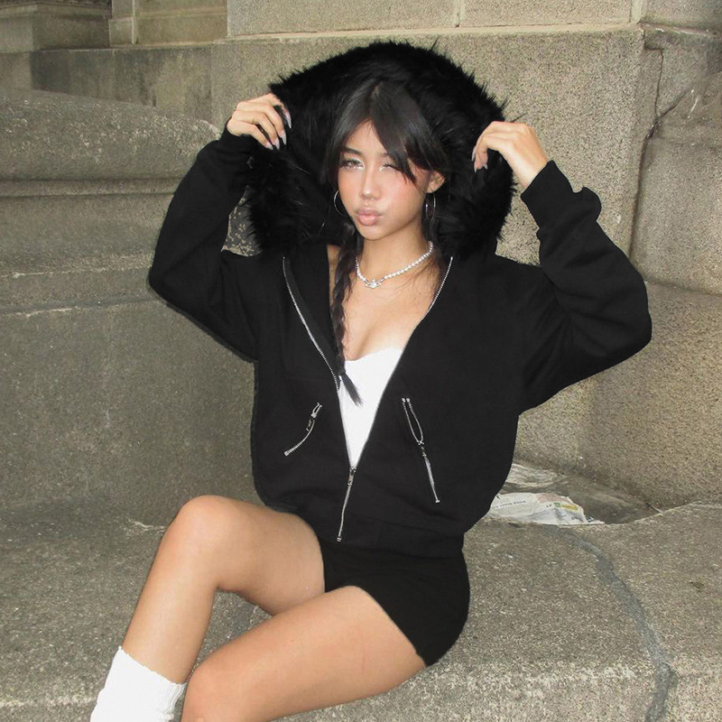 Vintage Women's Zip up Hoodies - огляд і ціна Street Fashion Zip Up Hoodie