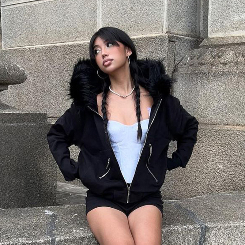 Vintage Women's Zip up Hoodies - огляд і ціна Street Fashion Zip Up Hoodie