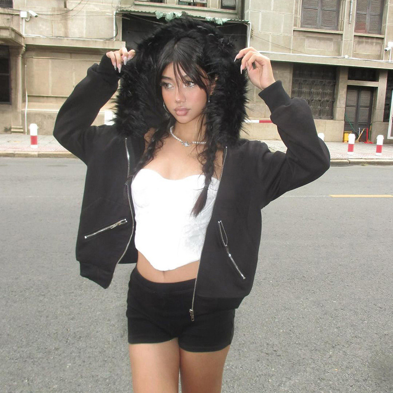 Vintage Women's Zip up Hoodies - огляд і ціна Street Fashion Zip Up Hoodie