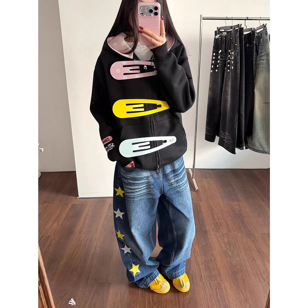 American Style Fashion Letter  - огляд і ціна Street Fashion Zip Up Hoodie