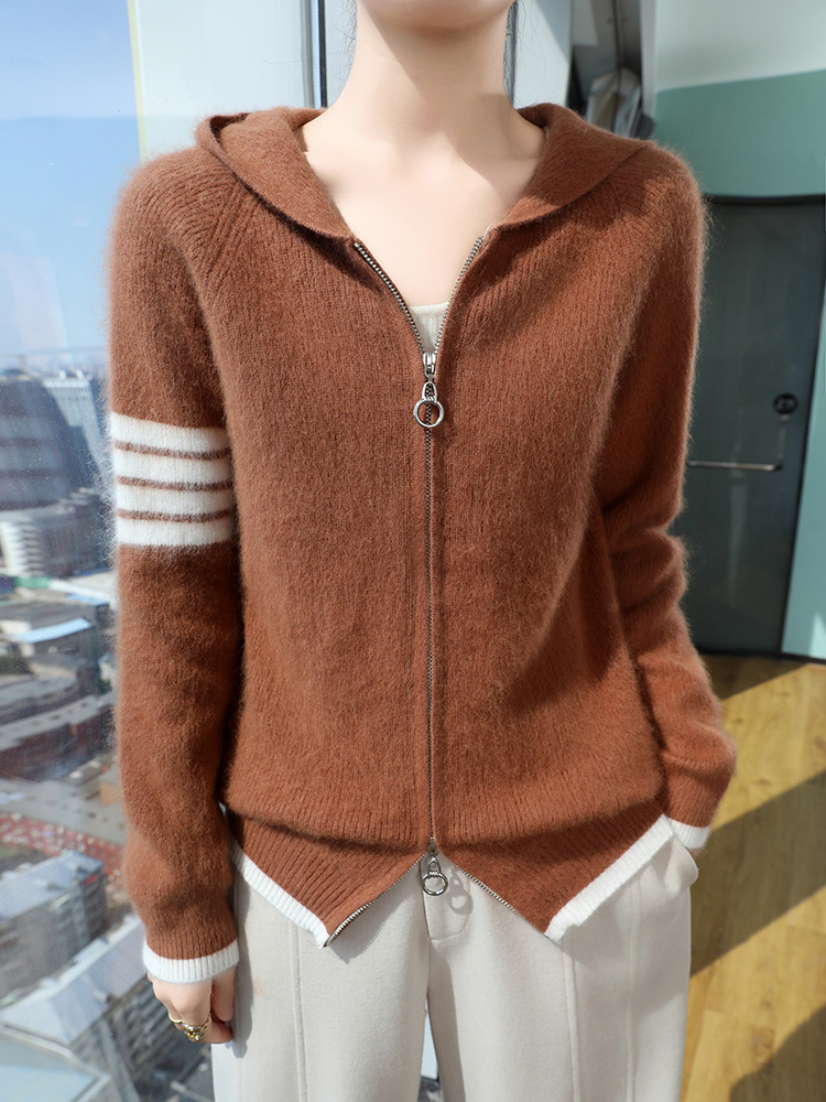 100% Pure Mink Cashmere Zipper - огляд і ціна Street Fashion Hoodie