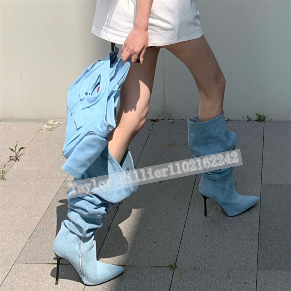 Springtime Blue Denim Pleated  - огляд і ціна Street Fashion Runway